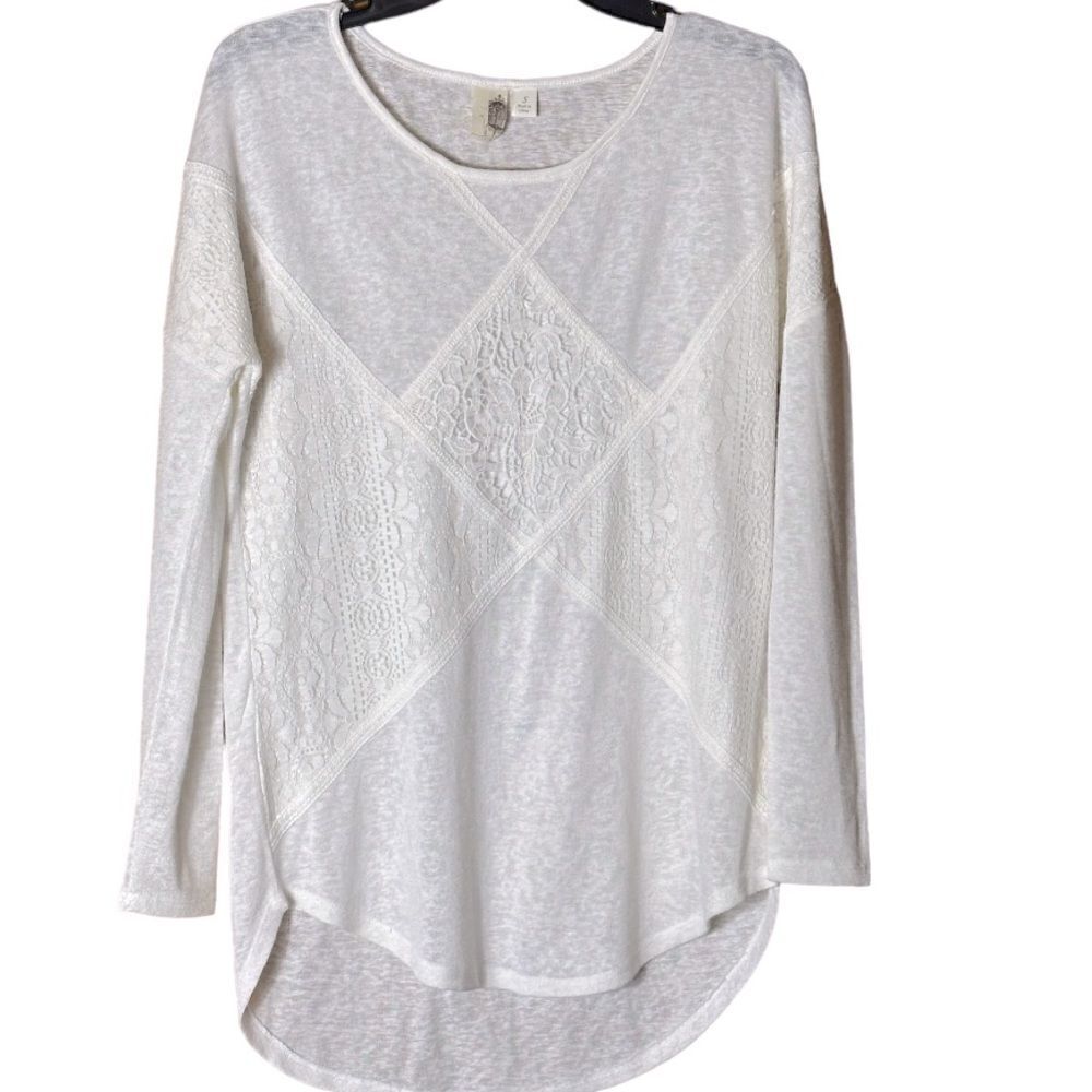 Anthropologie Birdcage White Long Sleeve Top 📦‎